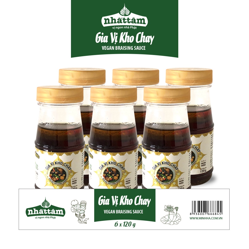 Lốc 6 Hũ Gia vị kho chay 120g - Thương hiệu Nhất Tâm