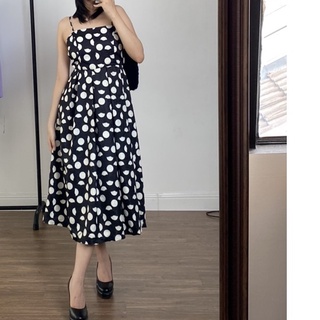 Đầm hai dây cột dây lưng - Polka Dot