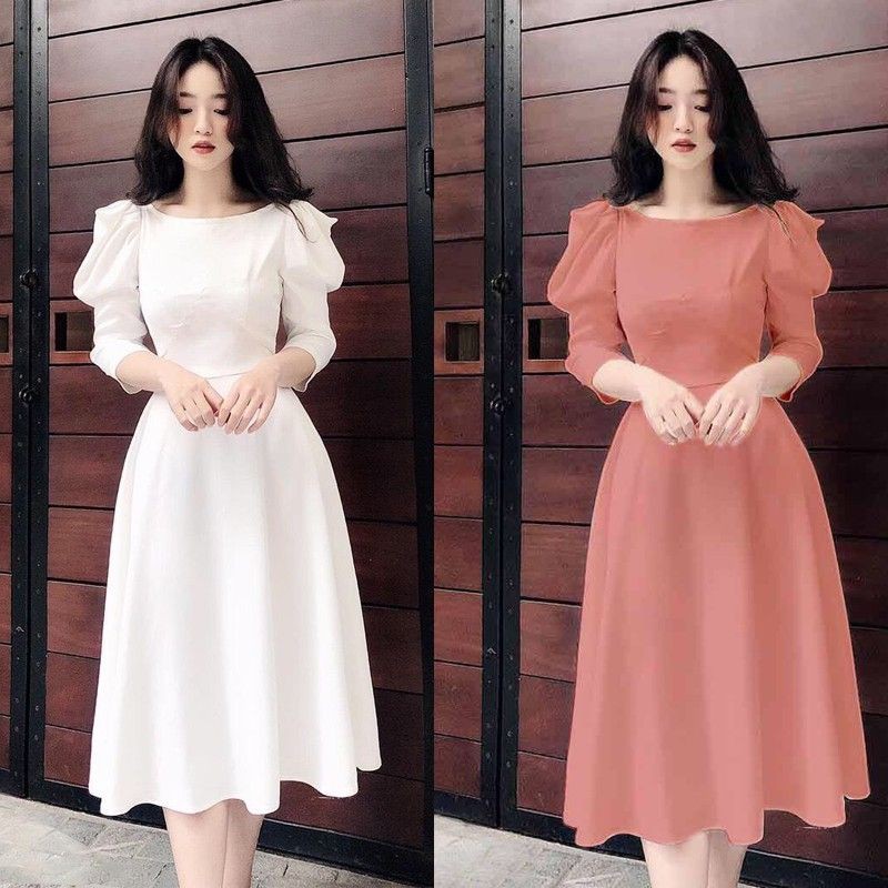 Đầm Nữ Dạ Hội Dáng Xòe Tay Phồng 2 Size