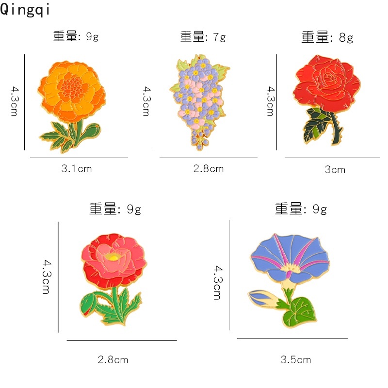 Ghim cài áo Miss Zoe hình hoa hồng thanh lịch cho nữ