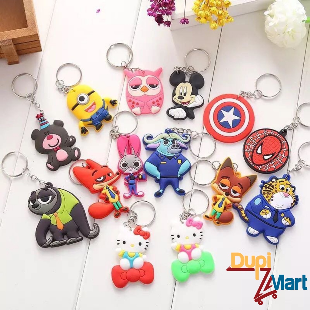 Móc Khóa Mini Nhựa Silicon Dẻo Siêu Cute - Móc Khóa Hoạt Hình Nhiều Mẫu Dễ Thương Xinh Xắn