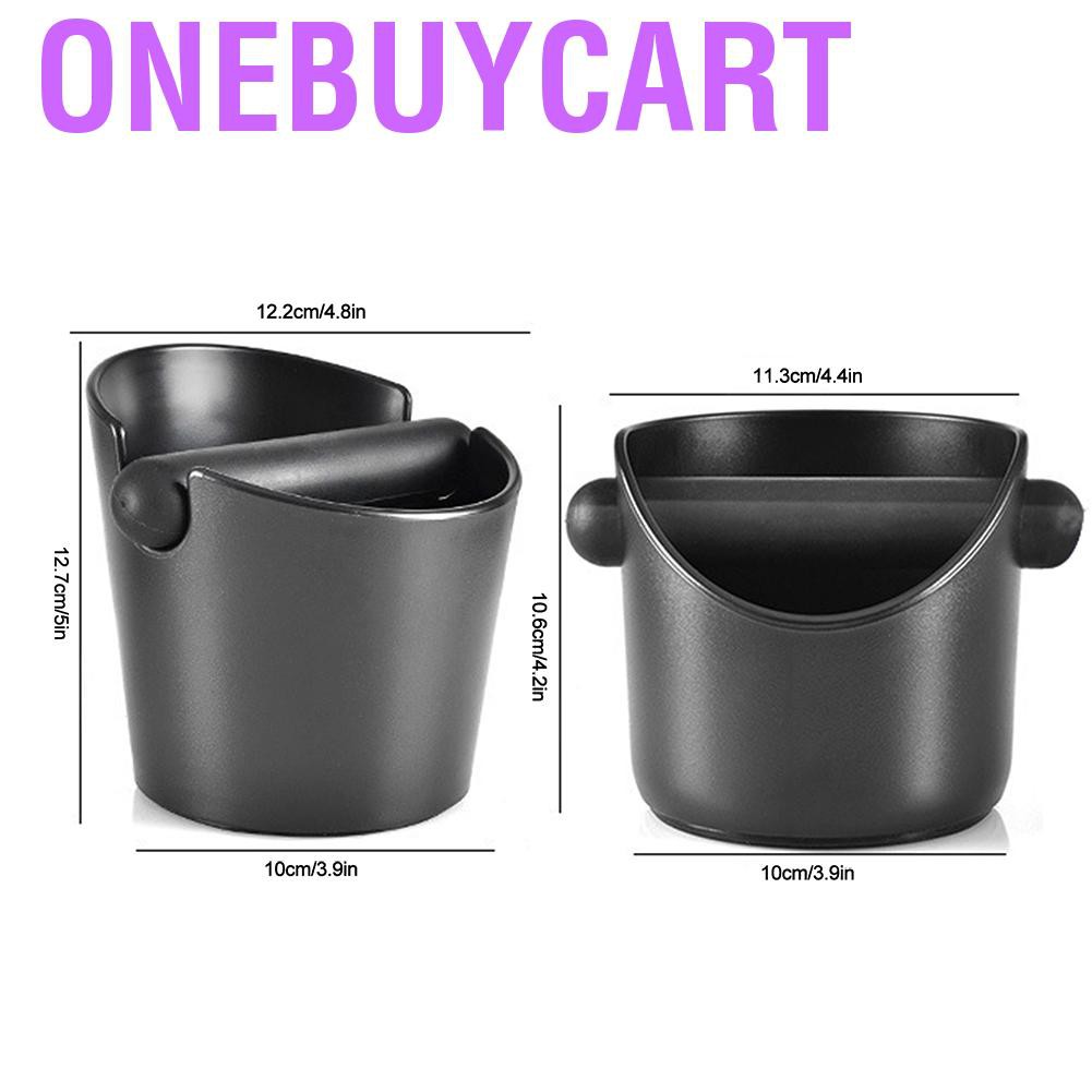 Onebuycart Coffee Knock Box Anti-Slip Slag Grounds Bucket with Rubber Bar Making Accessories