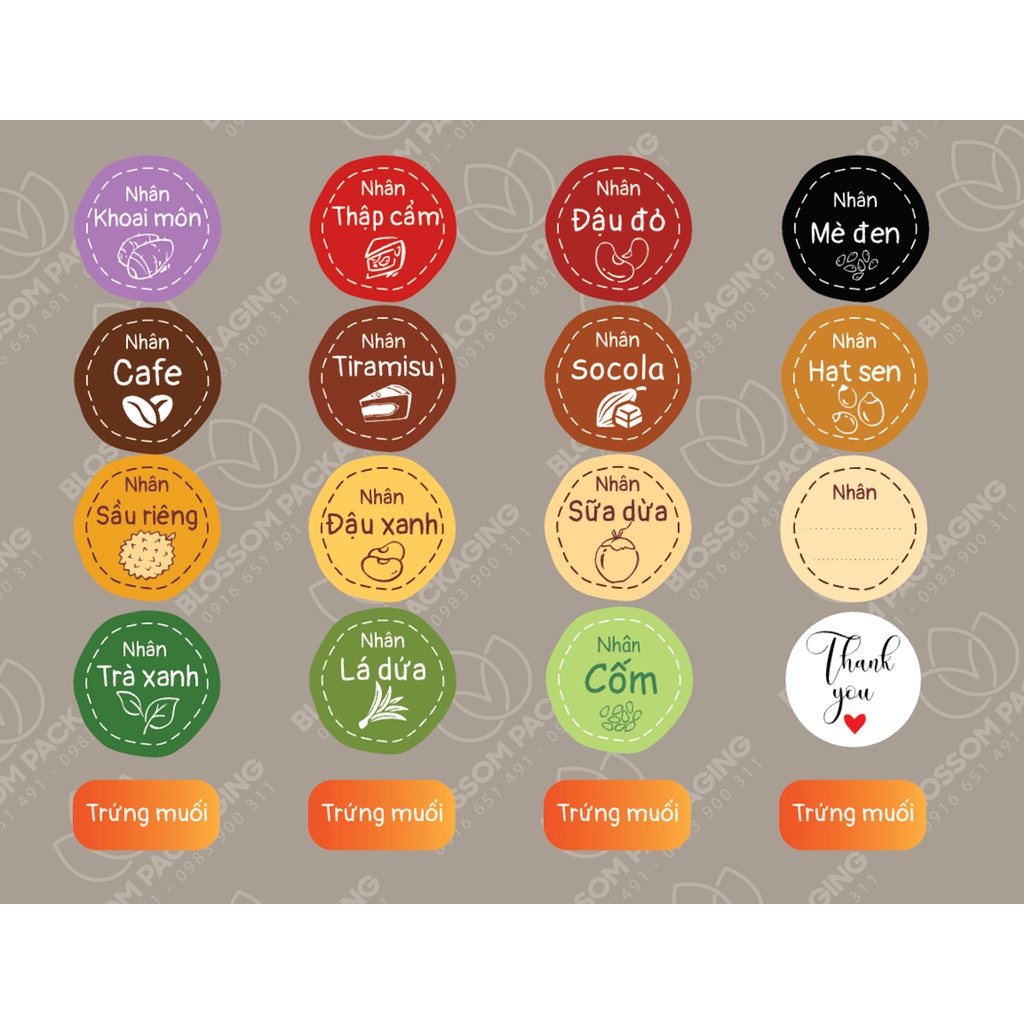 Tem nhân bánh trung thu, tem màu