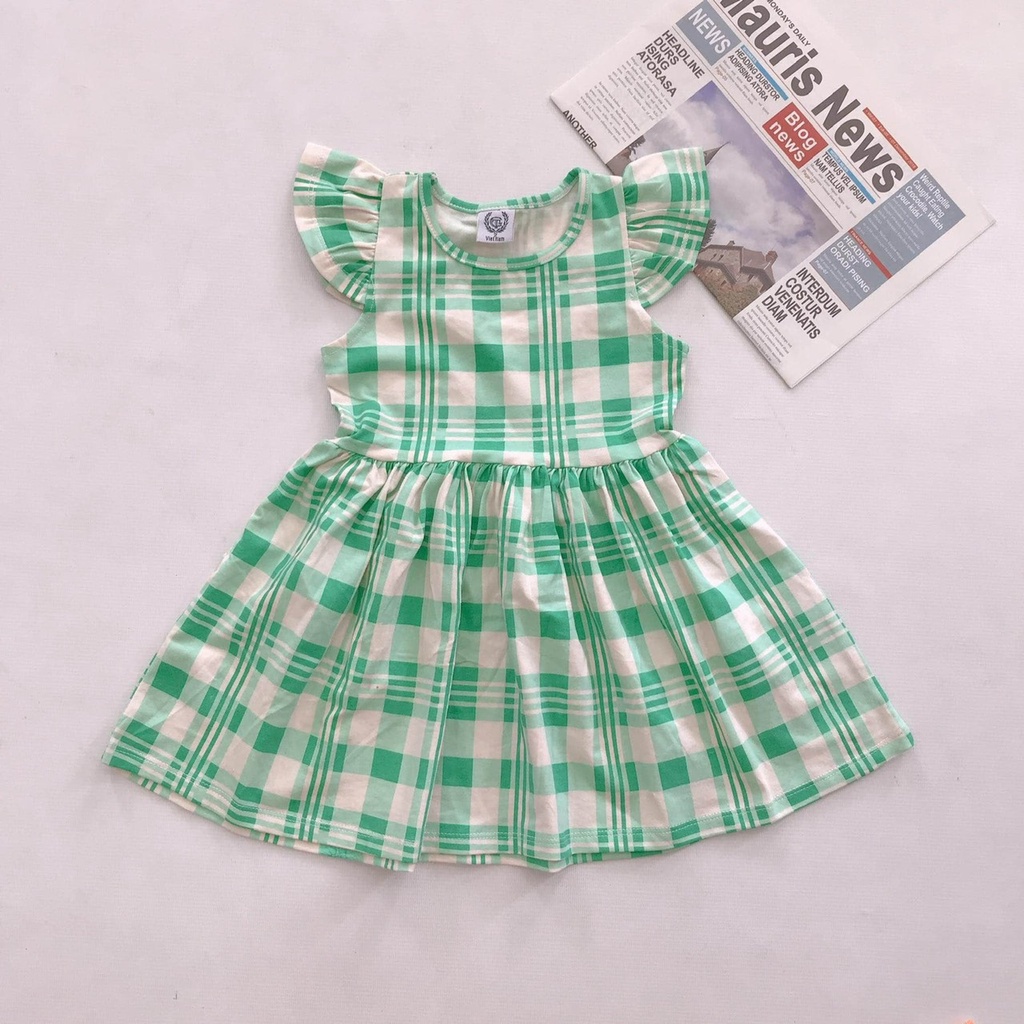 CHỌN MẪU link 1- Váy cho bé tay hến cánh tiên, đầm bé gái không tay cotton xuất dư, thun lạnh mềm mát đồ bộ shop NEM