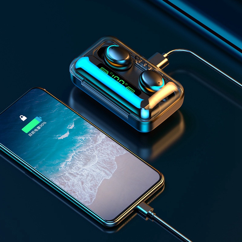 Tai Nghe Không Dây Tws Bluetooth 5.0 2200mah Chống Nước 9d Kèm Hộp Sạc Và Micro