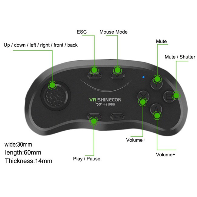 Tay Game VR Shinecon chuẩn Bluetooth 3.0 loại dẹt