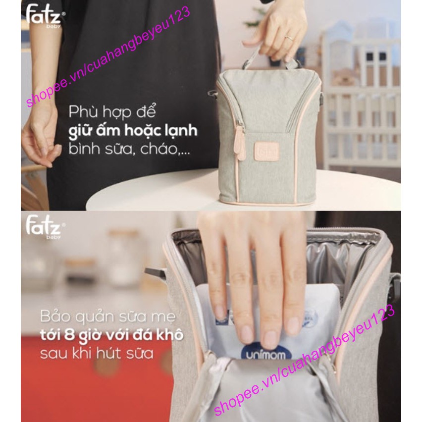 Combo Túi giữ nhiệt đôi Fatz kèm 2 túi đá gel Unimom - có dây đeo - FatzBaby Thermo FB2016SL