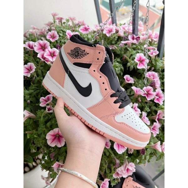 Jordan hồng đen cao cổ .  Giày jd1 11 hồng cao thể thao nam nữ sneaker Full box