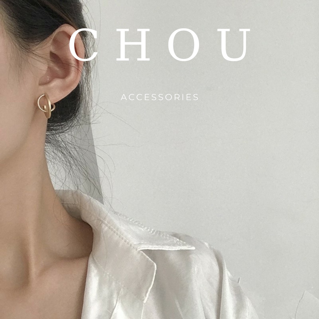 Bông Tai, Khuyên Tai Tròn Chữ X Basic | CHOU ACCESSORIES |