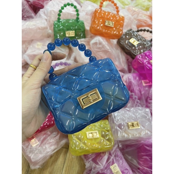 Túi đeo chéo nhựa màu thời trang