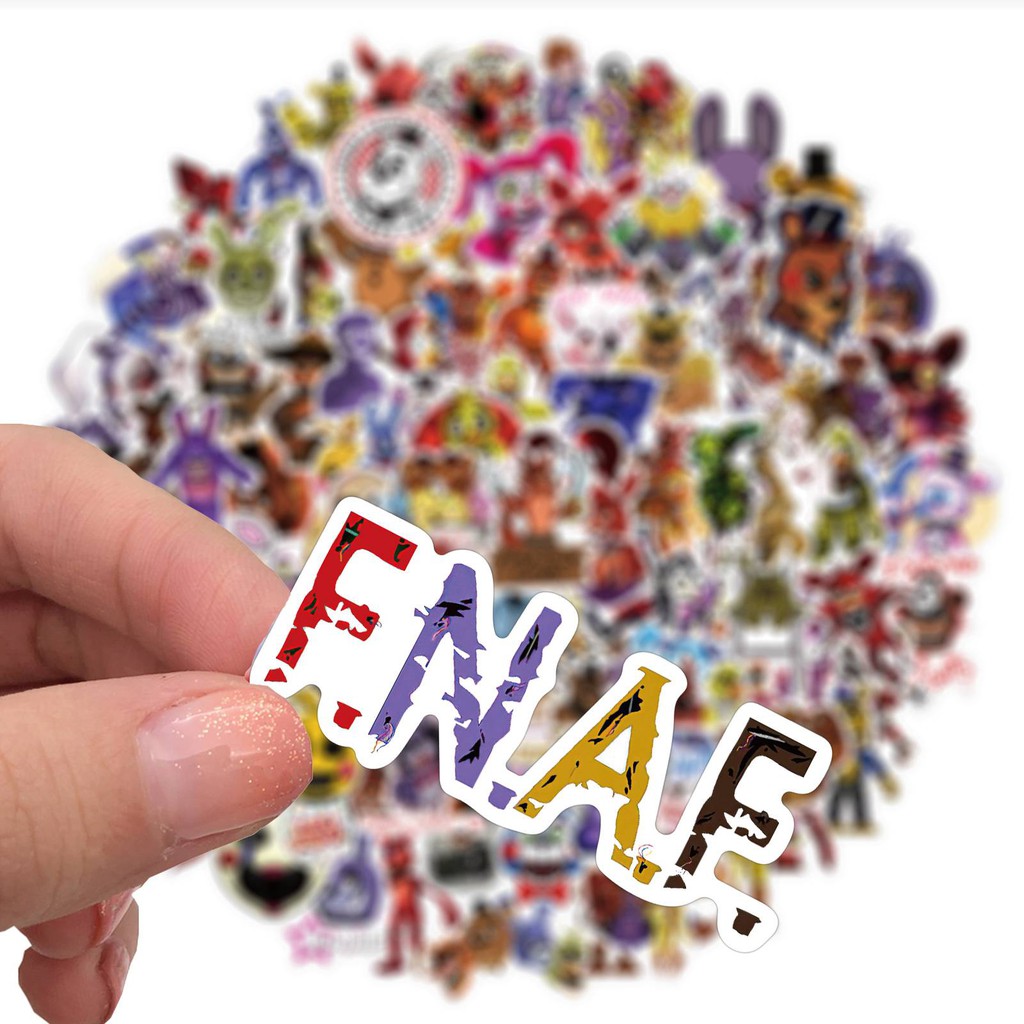 Bộ 100 Miếng Dán Sticker Five Nights At Freddy 's Trang Trí Đa Năng