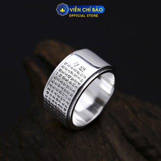 Nhẫn bạc nam Bát Nhã Tâm Kinh xoay 360 độ chất liệu bạc Thái 925 thương hiệu Viễn Chí Bảo N100803