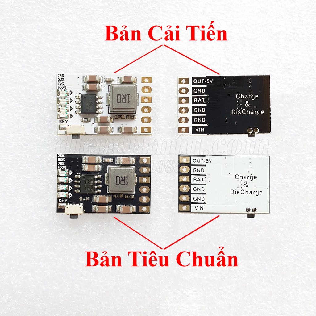 Mạch Sạc & Bảo Vệ Pin Lithium-ion 3.7-4.2v - có Tích Hợp Tăng áp 5V 2A