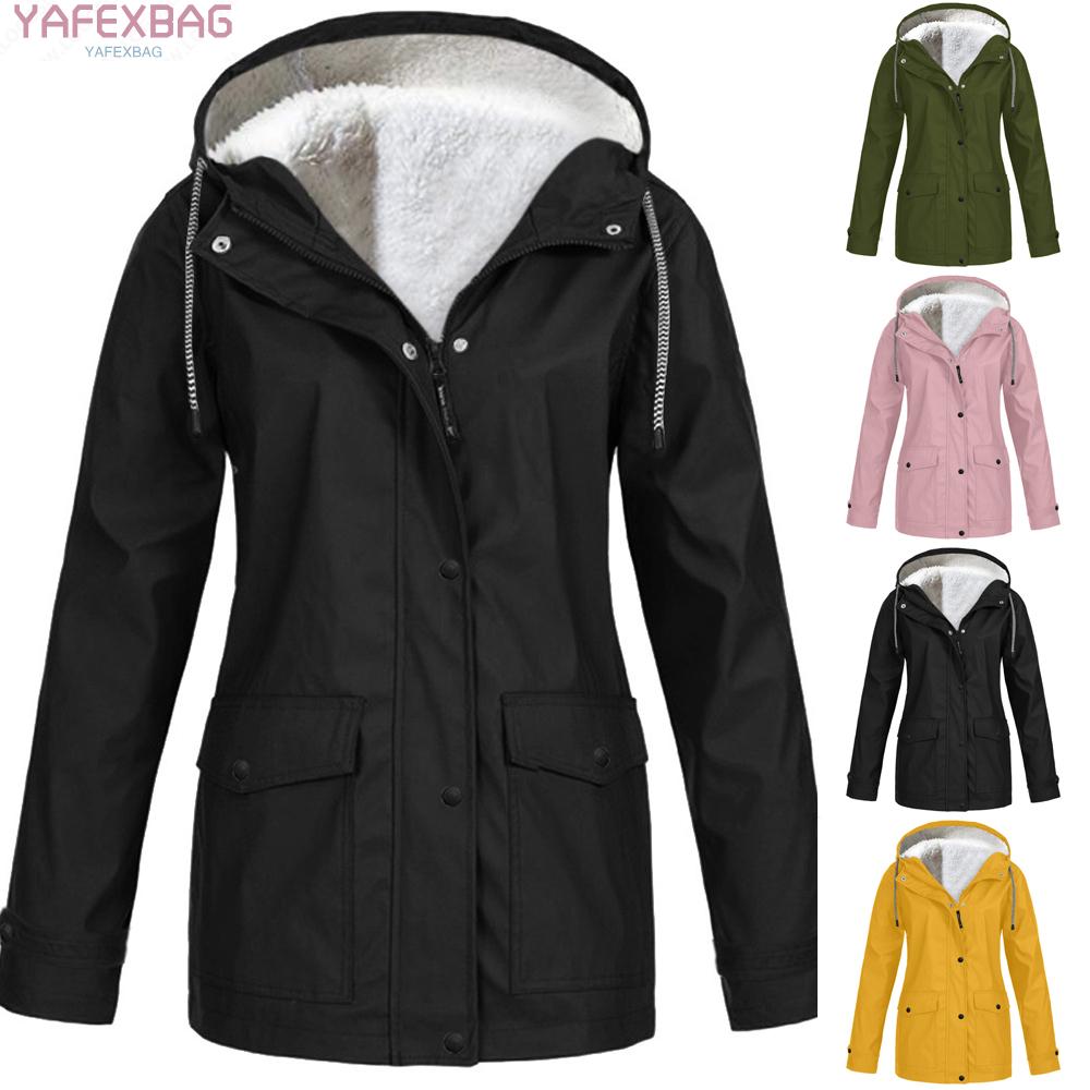 Coat Womens Fashion Winter Warm Fleece Lined Coat Jacket Windproof Outwear Women Waterproof Raincoat 1pcs New Hot