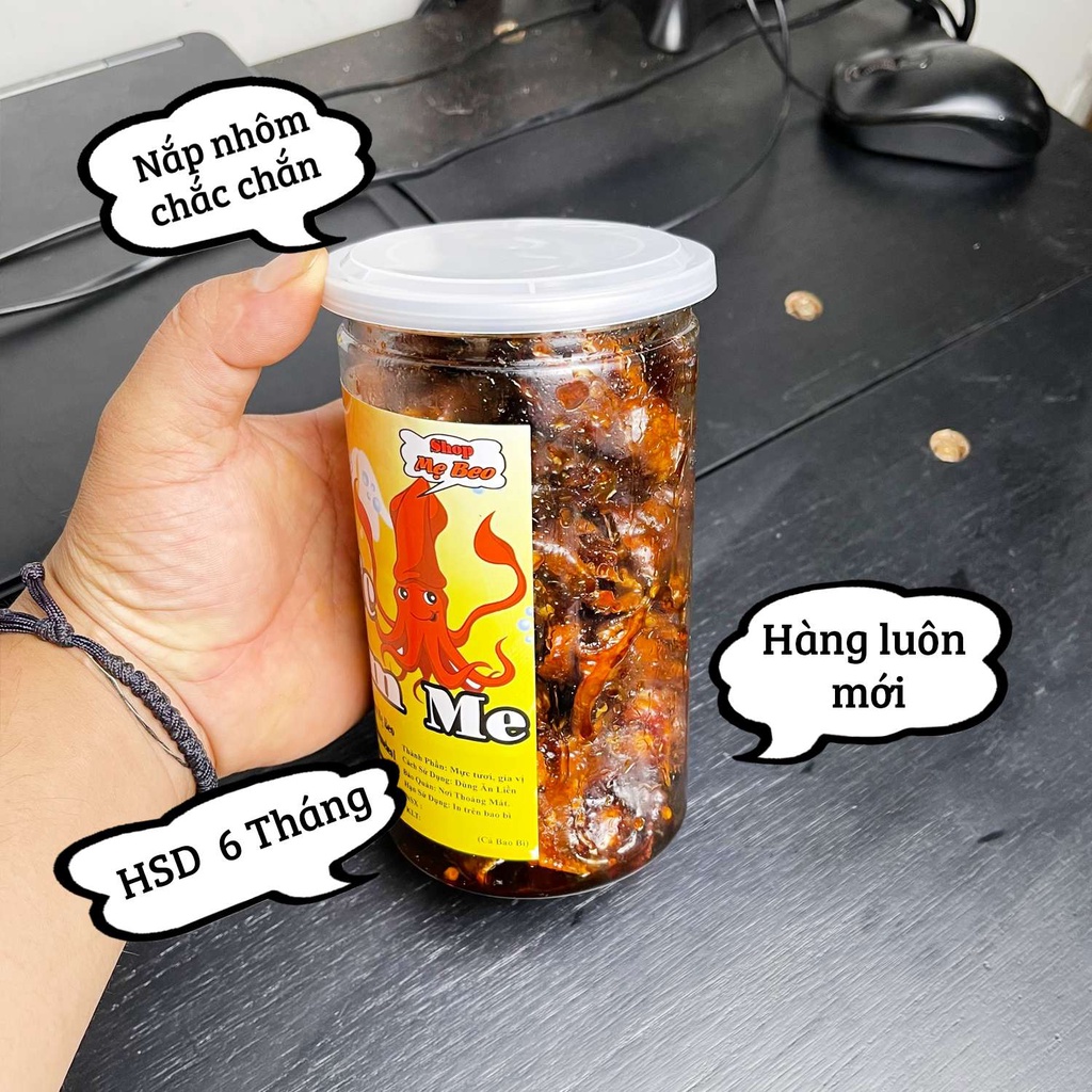 300Gr Mực Rim Me Nguyên Con Ăn Vặt Shop Mẹ Beo
