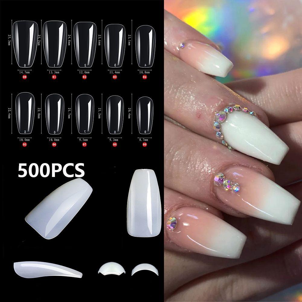 EUTUS Bộ 500 Móng Tay Giả Trang Trí Nghệ Thuật