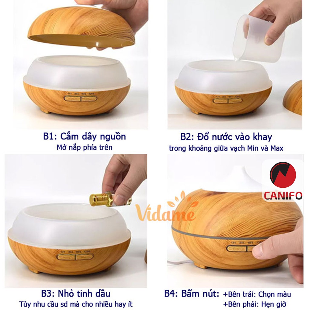Máy khuếch tán tinh dầu bí ngô CANIFO cao cấp, xông thơm phòng, tạo ẩm cho không khí hiệu quả, hàng chính hãng