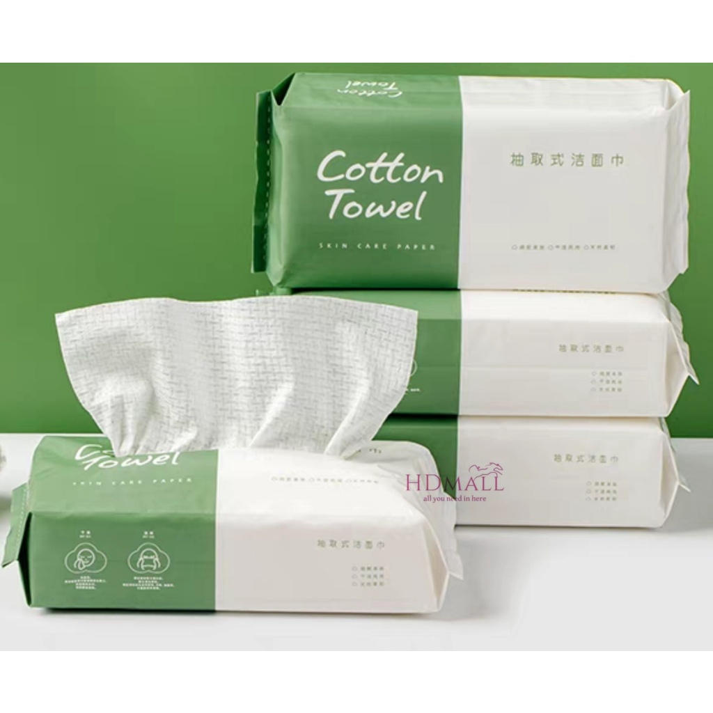 Khăn Lau Mặt Khô ULI Cotton Towel, Khăn Tẩy Trang Dùng Ướt Và Khô Mềm Mịn Cho Da (Nội Địa Trung)