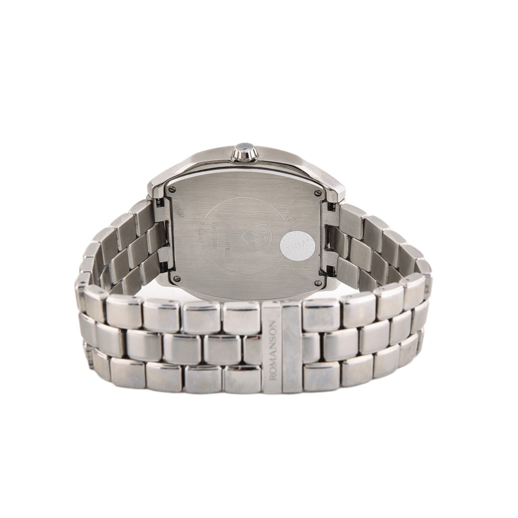 Đồng hồ Romanson Men Watch TM1273MWWH nam mặt chữ nhật kính chống xước, máy Thụy Sĩ, dây thép cao cấp chính hãng
