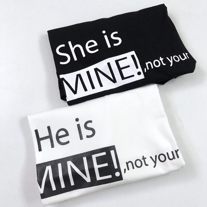 Áo Thun PHÔNG NAM NỮ Tay Ngắn UNISEX COUPLE CẶP ĐÔI MINE - Hình chụp thật