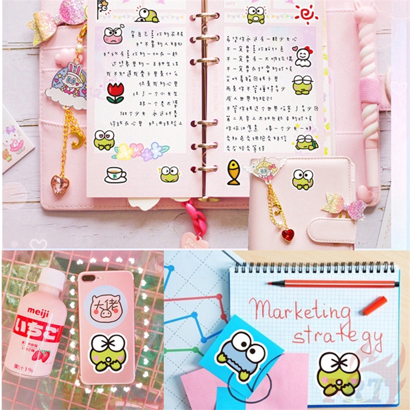 ❉ Keroppi Q-1 Stickers ❉ 40Pcs/Set Sanrio DIY Decals Stickers for Album Diary Laptop Scrapbooks Skateboard