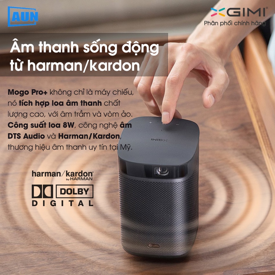 Máy chiếu mini Xgimi Mogo Pro Plus Fullhd 1080p - hỗ trợ 4K HDR,công nghệ DLP, 3D độ sáng cao 300 Ansi lumens