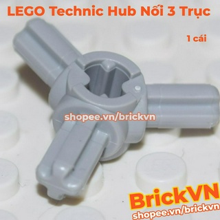 [1 Cái] LEGO Technic Trục 3 Nhánh / Hub Nối Trục Với 3 Nhánh Trục, Xám Nhạt ID 4502595 57585