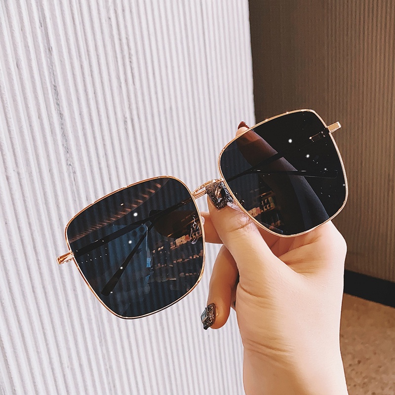 Kính Mát Gọng Vuông Kim Loại Thời Trang Cho Nam Nữ