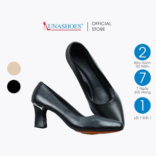 Cao gót nữ mũi nhọn da bò êm chân LUNASHOES 51901 bảo hành 2 năm 1 đổi 1 giày trung niên cho mẹ
