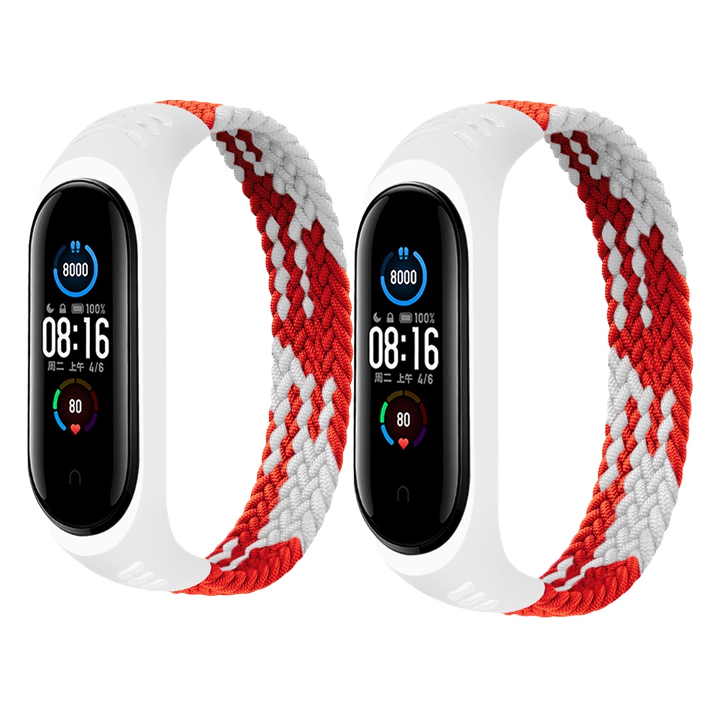 Dây đeo sợi nylon thích hợp cho đồng hồ thông minh Xiaomi Miband 6 5 4 3