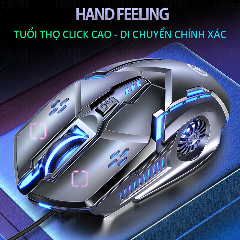 Chuột gaming máy tính có dây cho game thủ SIDOTECH YINDIAO G5 3200DPI / Chế độ LED 7 màu / 6 nút bấm - Hàng Chính Hãng