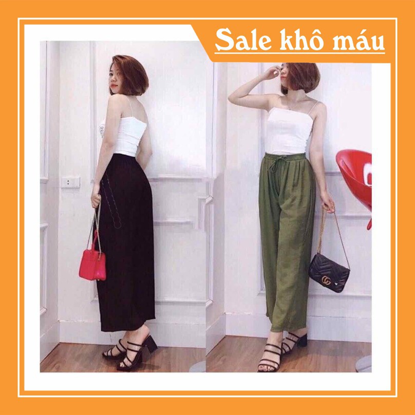 Quần ống rộng vải đũi cao cấp