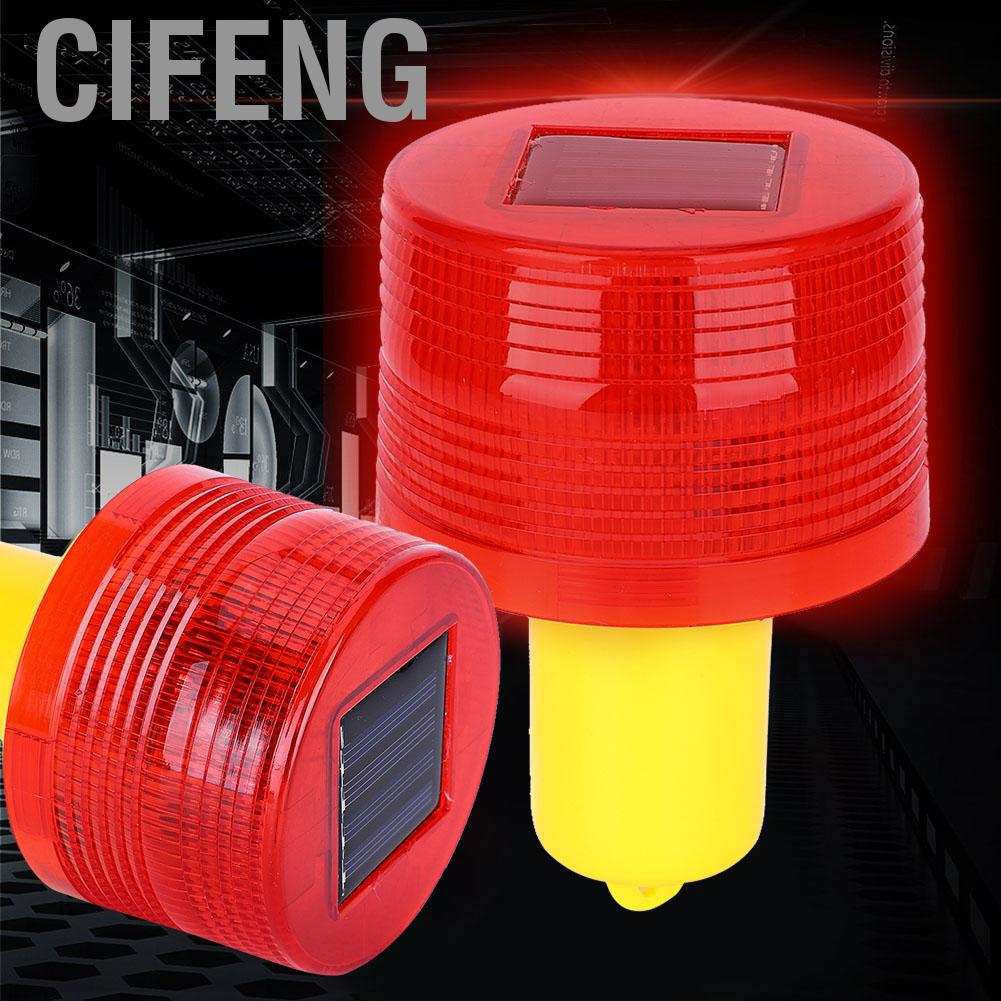 Cifeng 1pc Solar LED Emergency Warning Flash Light Alarm Lamp Traffic Road Boat Red