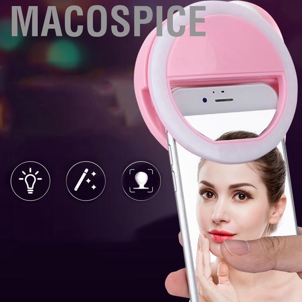 Đèn Led Dạng Vòng Kẹp Điện Thoại Hỗ Trợ Chụp Ảnh Selfie Cho Iphone