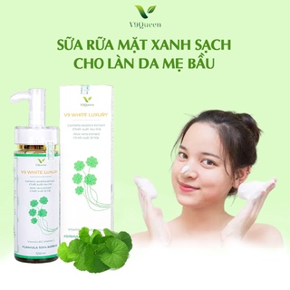 Sữa Rửa Mặt Sủi Bọt Tinh Chất Rau Má Mờ Thâm Mụn Dưỡng Trắng Da V9Queen