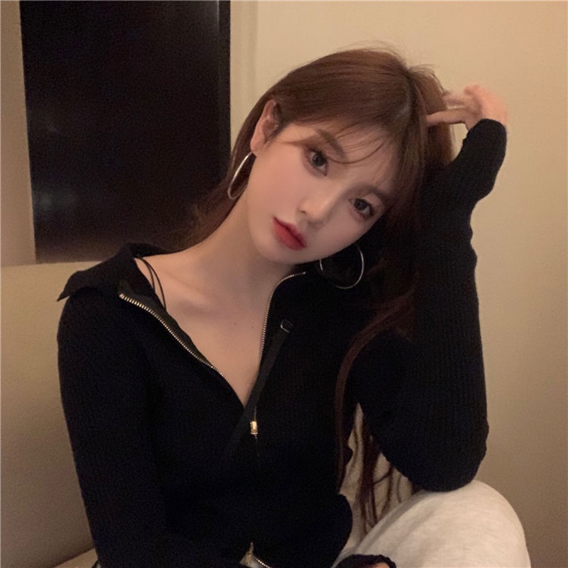 Áo cardigan IELGY ngắn tay hai chiều có khóa kéo chống nắng thời trang Hàn Quốc dành cho nữ