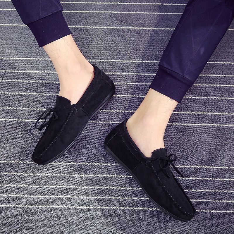 Giày lười vỏ da dày dặn màu tối dành cho nam