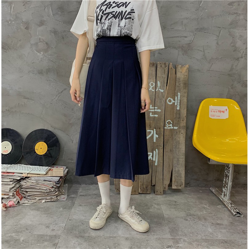 Chân Váy Chữ A Lưng Cao Màu Trơn Xinh Xắn Cho Nữ | BigBuy360 - bigbuy360.vn