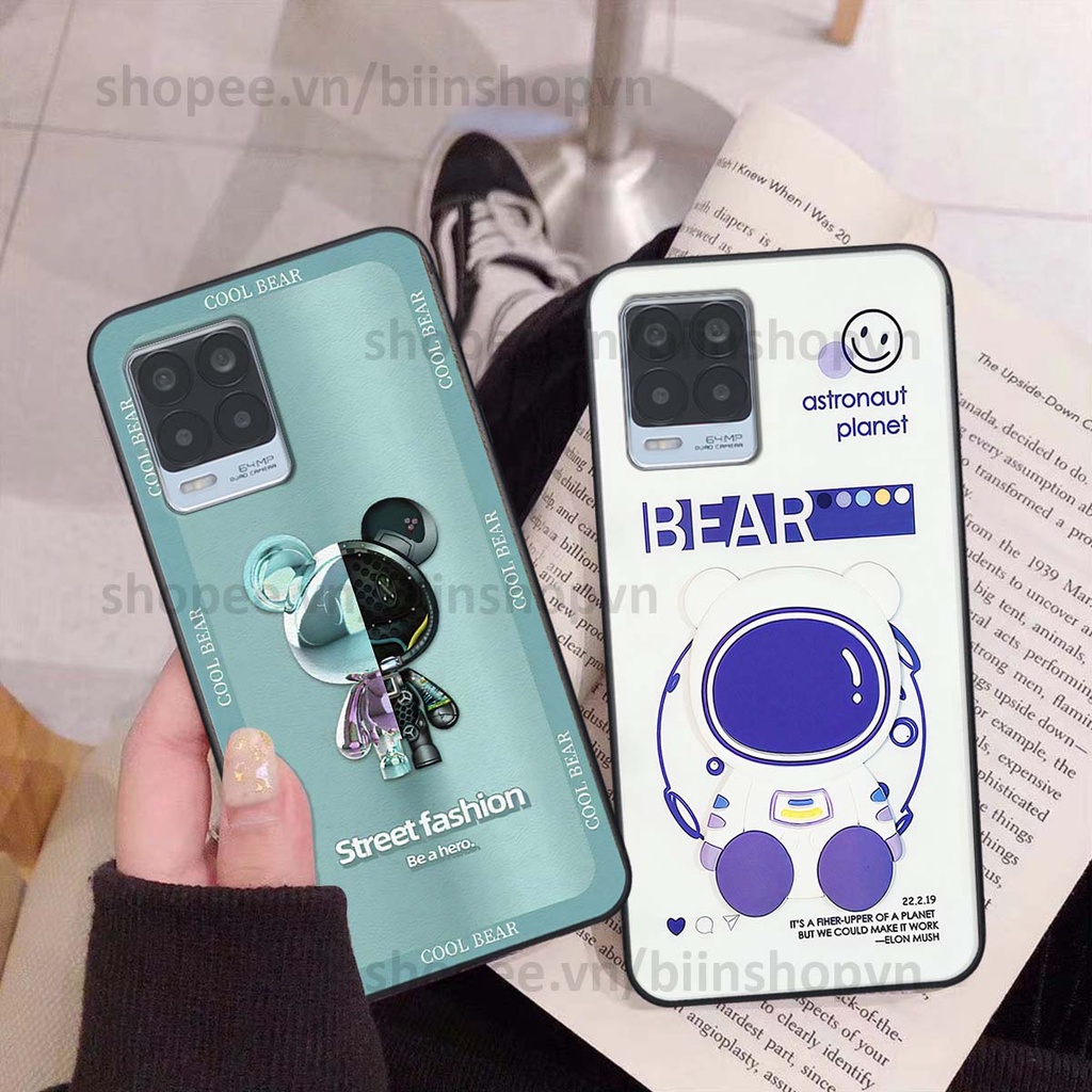 Ốp Realme 8 hình gấu bear brick đẹp độc lạ, thời trang, cá tính