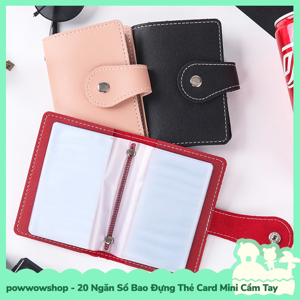 [Sẵn VN - Hỏa Tốc] 20 Ngăn Sổ Bao Thẻ Đựng Card, Amiibo Mini Cầm Tay Phong Cách Đơn Giản Simple One Color