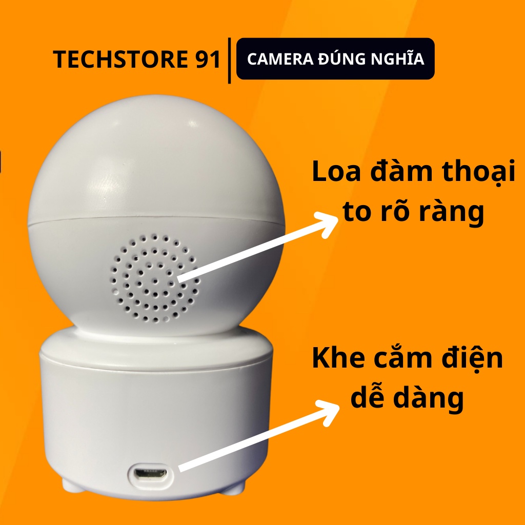 Camera wifi chống trộm thông minh VITASMART , báo động bằng âm thanh tự thu âm, có đèn led trợ sáng ban đêm TECHSTORE91