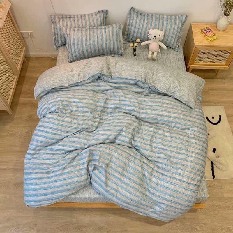 BỘ COTTON POLY KẺ XANH