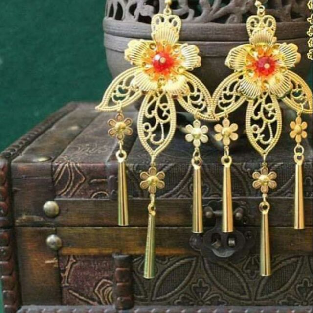 Khuyên tai bông tai cổ trang loại lớn đủ màu