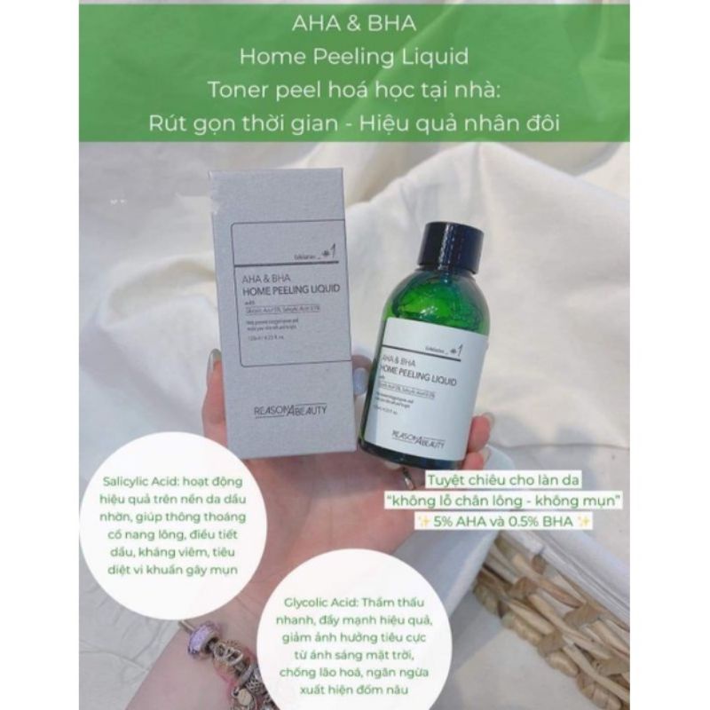 Toner AHA BHA Home Peeling Liquid Toner tẩy da chết thu nhỏ lỗ chân lông