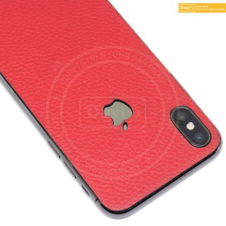 Miếng dán da dán iPhone XS Max - Da thật nhập khẩu cao cấp - Davis (Đỏ Vân)