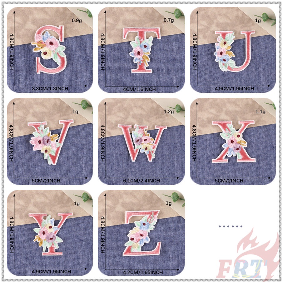 ❣️ Sticker Ủi Thêu Hình Bông Hoa ❣️1 Miếng Dán Ủi Quần Áo Hình Chữ Cái