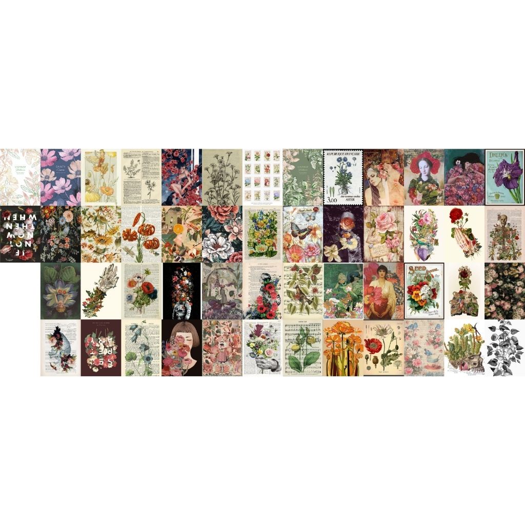Set decal dán tường Hoa Xuân, Decal decor phòng ngủ, số lượng 24,50 tấm, trang trí phòng kích thước mỗi tấm khổ A5