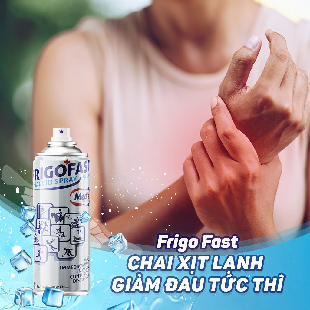 [CHÍNH HÃNG] Xịt lạnh Frigofast giảm đau nhanh tức thì, chấn thương thể thao, bong gân, căng cơ, giãn dây chằng (Italia)