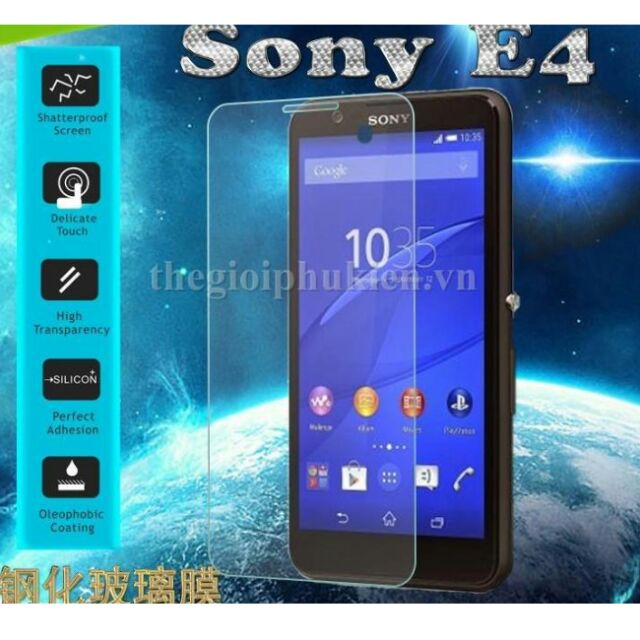 Kính cường lực sony E4 , bộ 3 kính