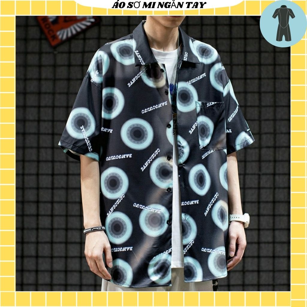 Áo Sơ Mi Tay Ngắn Unisex Cổ Bẻ Phong Cách Hàn Quốc Freesize